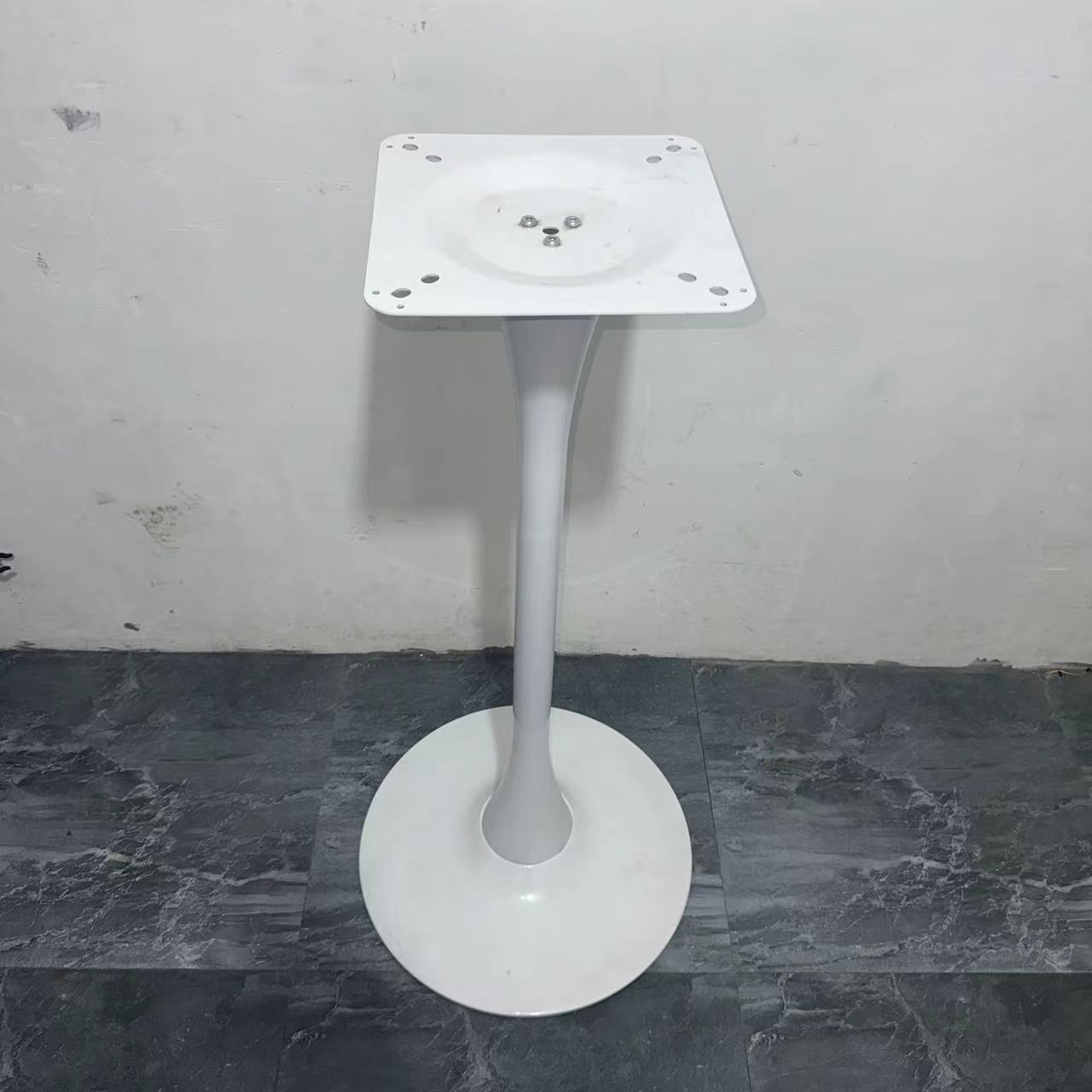 金属铁艺喇叭盘小蛮腰圆盘餐桌腿洽谈桌家居阳台桌简约 吧台配