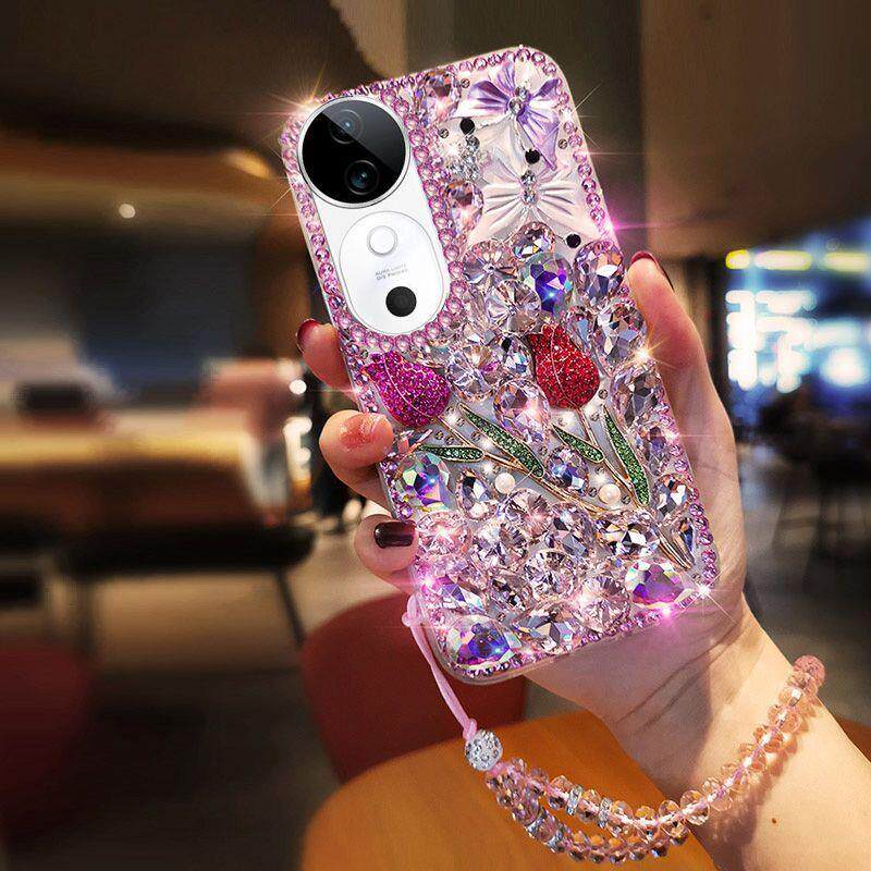 适用于 于vivoS19手机保护壳S30新款Y300pro+全包S20防摔S18水钻S17e立体玫瑰花X100Spro保护壳Y200GT女Y100i