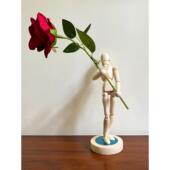 创意插花木偶人活动关节磁吸木头人造型多变ins网红家具桌面装 饰