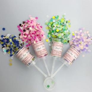 外贸供应纸屑推筒婚礼推推乐结婚礼花喷花筒装 PopConfetti 饰Push