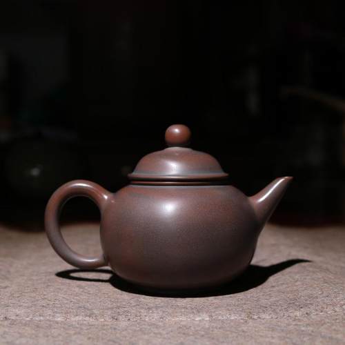 KBQ1 钦州坭兴陶纯手工180cc100毫升大小容量水平壶小