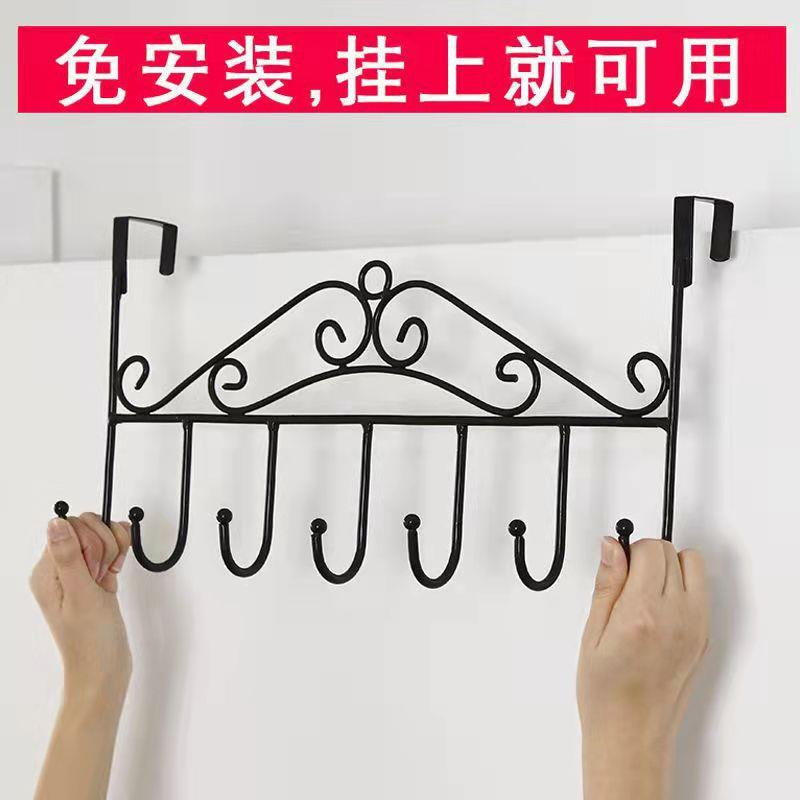 门上免钉无痕家用浴室置物架门后挂衣帽包钥匙挂钩收纳衣钩挂衣架