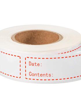 150贴/卷红色日期内容标签不干胶贴纸厨房冰箱提醒食物存储标记