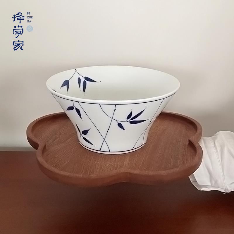 择学家景德镇釉下彩中式餐具套装汤碗家用高温釉下彩饭碗陶瓷面碗