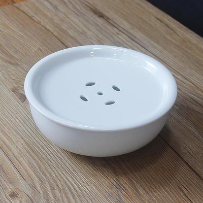 潮汕功夫茶具小号陶瓷纯白茶盘储水圆形托盘茶海家用户外公寓酒店