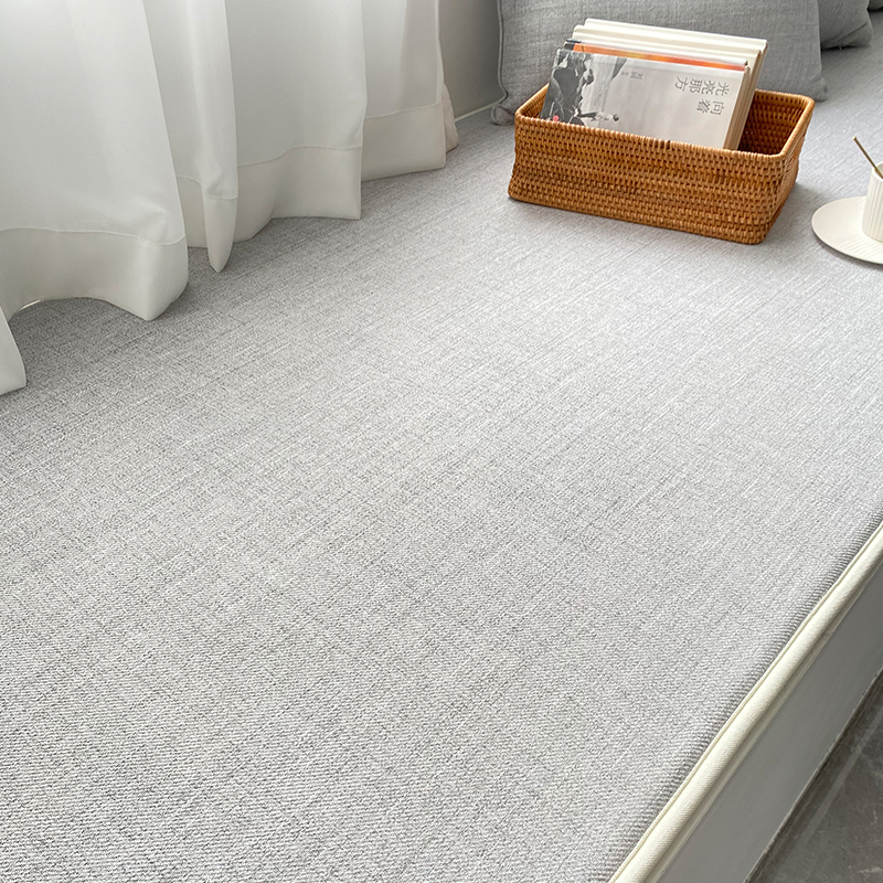 现代简约飘窗垫窗台垫薄款夏季亚麻纯G色卧室阳台垫定制防滑四季