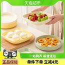 千屿陶瓷沥水盘多功能圆形水果蒸盘饺子盘子烤盘沥油架烤箱微波炉