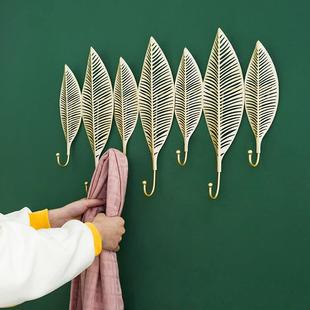 饰钥匙挂钩服装 北欧玄关进门铁艺树叶装 店试衣间衣帽钩卧室挂衣架
