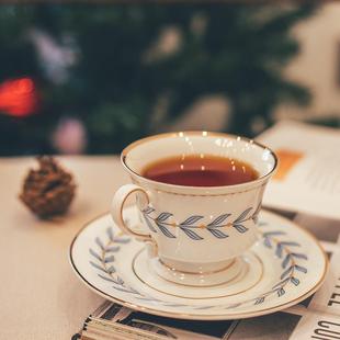 下午茶红茶杯情侣对杯ins风复古陶瓷花茶杯单品咖啡杯碟套装 英式