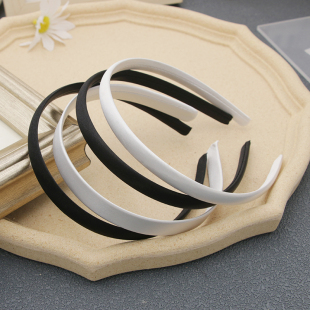 儿童发箍底胚材料全包布头箍手工材料黑色白色塑料发卡头饰品配件