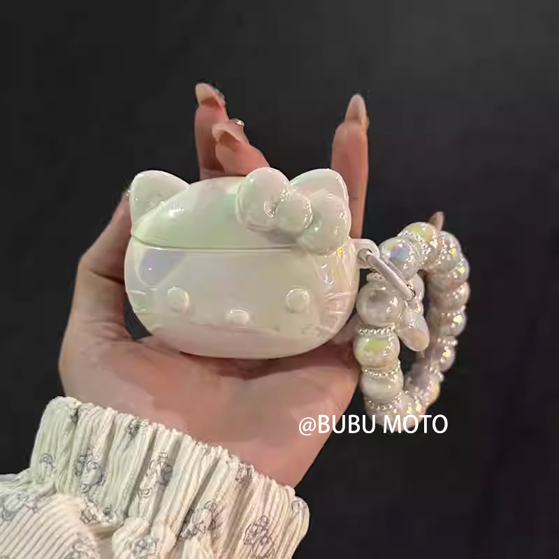 日系卡通镭射渐变HelloKitty珍珠手链苹果蓝牙耳机壳适用AirppodsPro防摔高级感Airpods1/2可爱4代少女心3代,3C数码配件,耳机保护套,淘宝优惠券,粉丝福利购,淘宝优惠卷