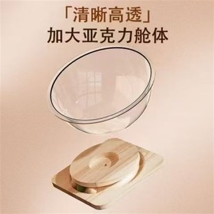 通用大透明亚克力实木转盘宠物小幼猫睡觉猫床 太空舱猫窝四季