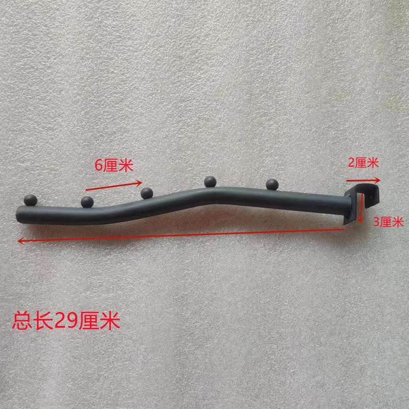 服装店衣服挂钩上墙展示架货架挂衣钩珠五金色黑色卡方管横杆新款