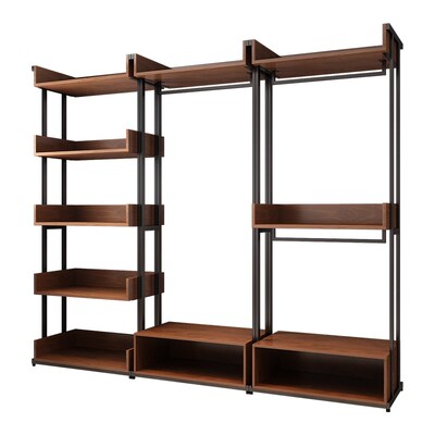 开放式衣柜架步入式金属衣帽间置物架子落地卧室铁艺挂衣架衣帽架