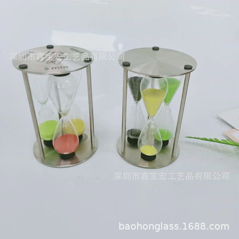 304不锈钢架沙漏流沙瓶3-4-5分钟计时器礼品小摆件工艺品