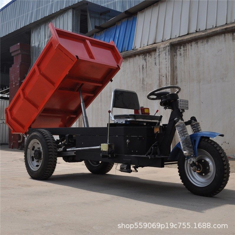 垒资供应加厚车厢车架72V载重2吨矿用三轮拉货运输翻斗车