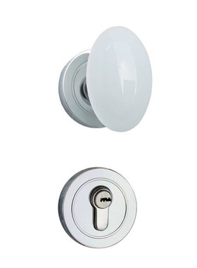 陶瓷分体锁白色球形家用分体式卧室锁通用木门锁white door knob