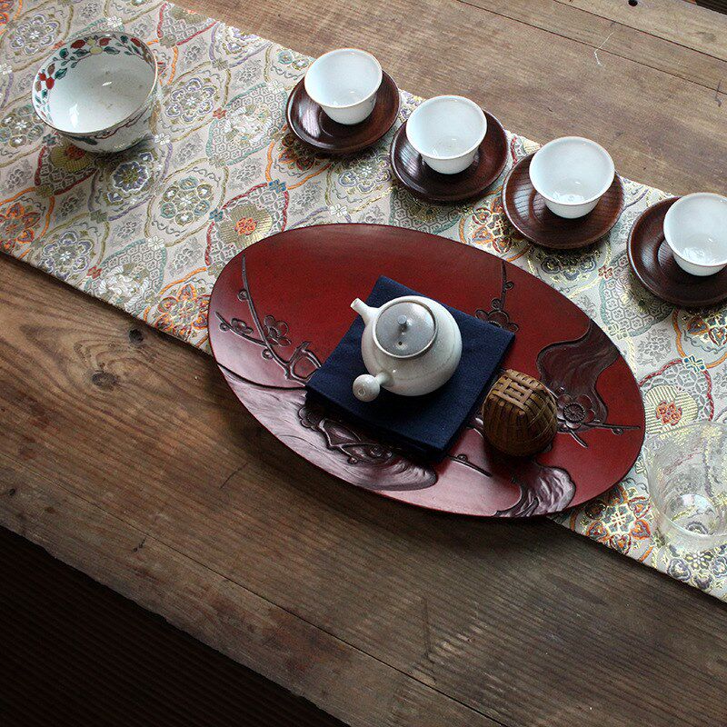 200*30精品织锦茶席中式餐桌桌旗 干泡茶席布杯垫桌布垫抱枕坐垫