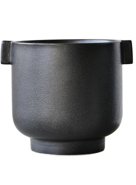 JIMU黑色发泡釉蝴蝶兰花盆专用盆多肉高脚高级感花盆陶盆批發