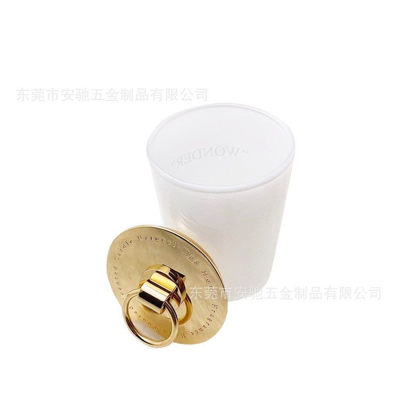 厂家供应锌合金圆形小盖子 压铸光面指环杯盖 可镭射logo烛台杯盖