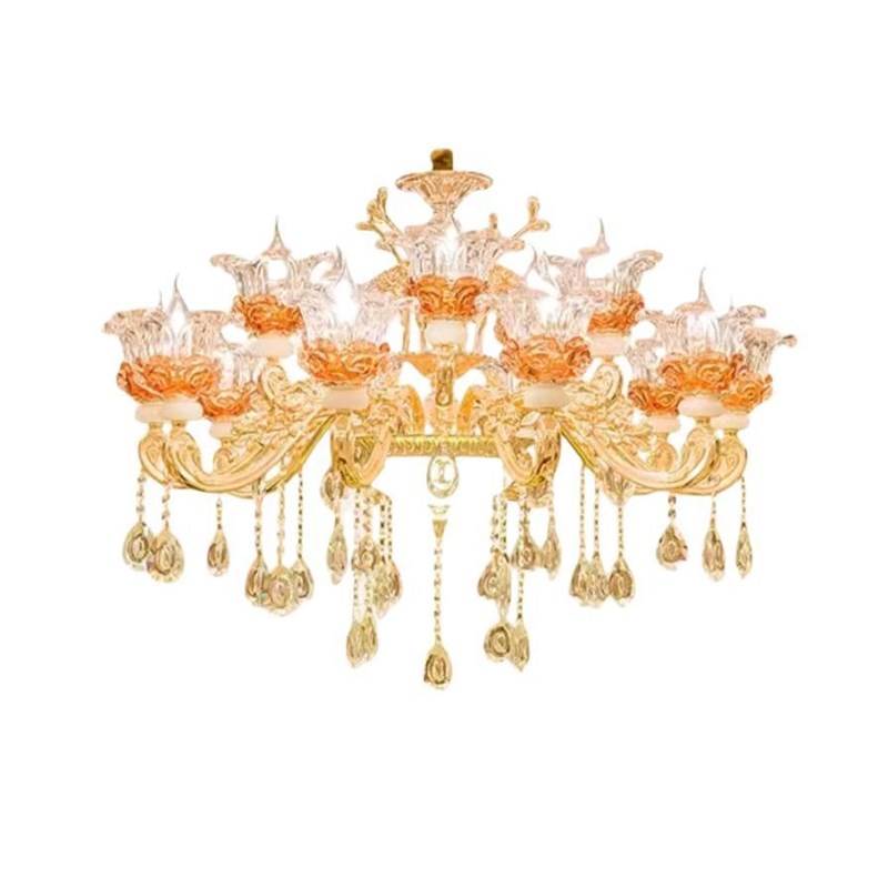 欧式吊灯客厅水晶灯2024年新款现代轻奢别墅复式大气家用灯具套餐