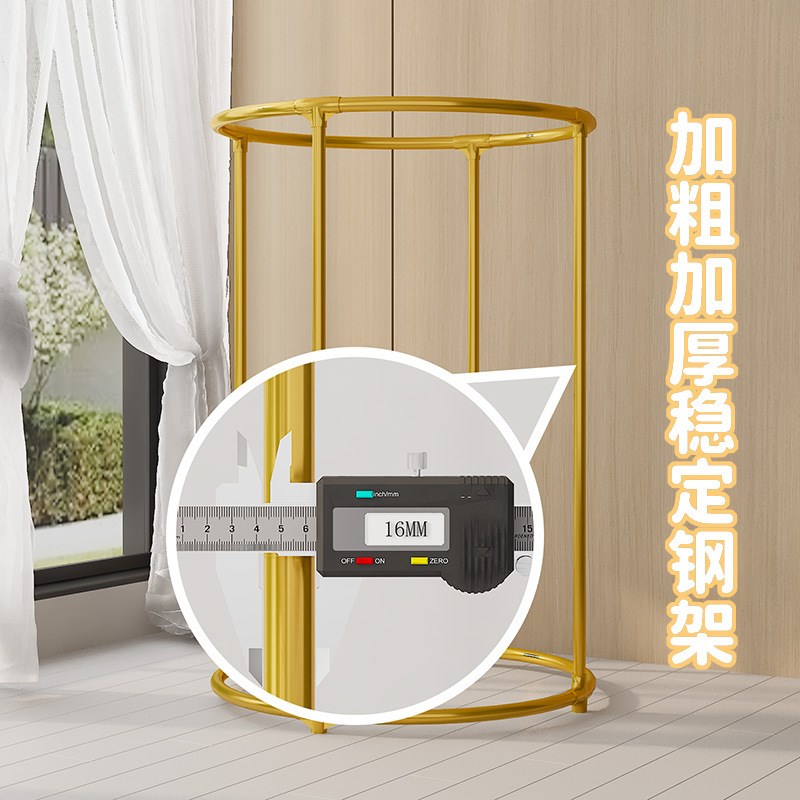 希音TEMU简约环形挂衣架带轮可旋转简易拼装展示架阳台卧室晾衣架