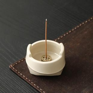 草木灰陶瓷香插香炉沉香线香底座家用室内定制檀香熏香炉茶桌摆件