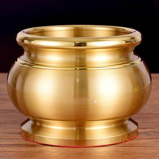 黄铜拉丝素面光身香炉碗家用上香供奉佛前观音财神爷烧香的香火炉