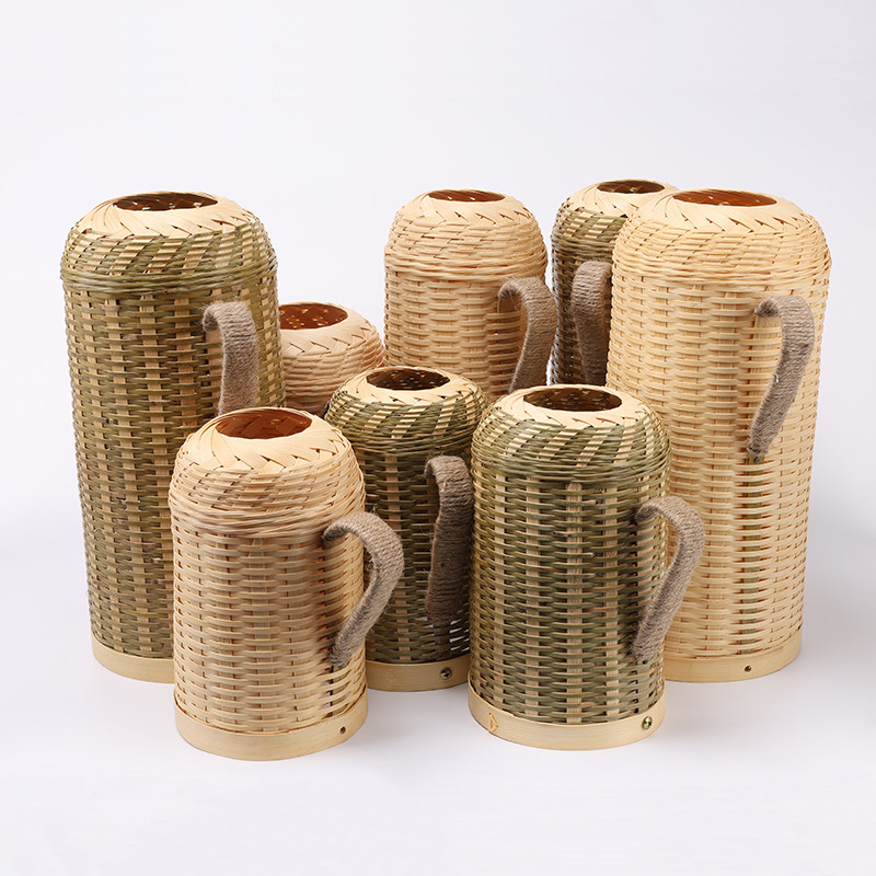 覆卮山手工编织竹编热水瓶外壳