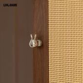 复古钛银单孔拉手衣柜法式 北欧简约银色中古风极简抽屉橱柜门把手