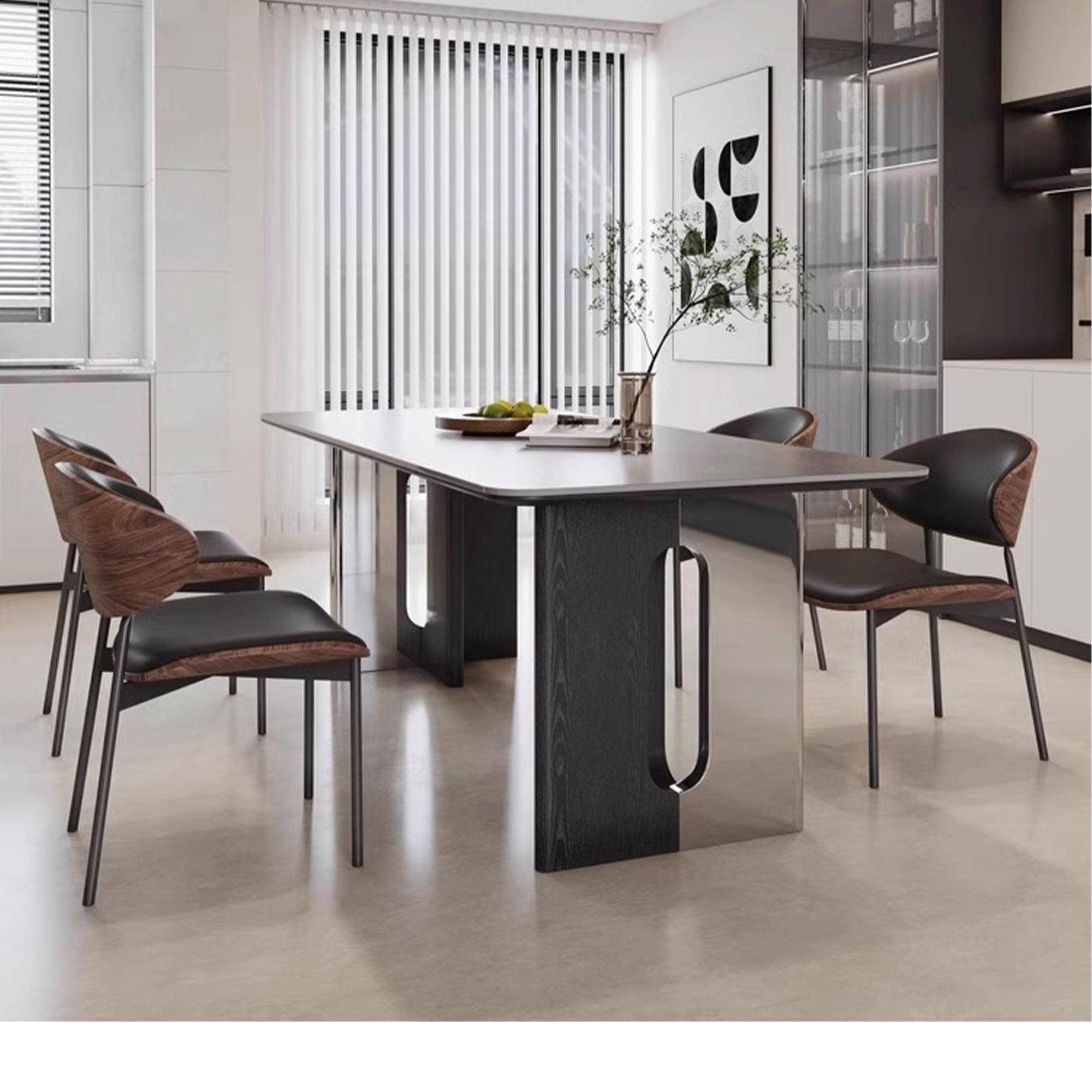 餐桌椅2024新款餐桌意式轻奢高级感黑色岩板长版全托现代简约家用,住宅家具,岩板餐桌,淘宝优惠券,粉丝福利购,淘宝优惠卷