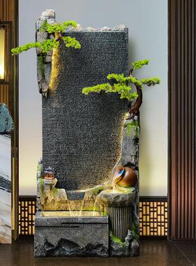 中式流水摆件风水招财创意落地喷泉客厅装饰循环水幕墙屏风养鱼池