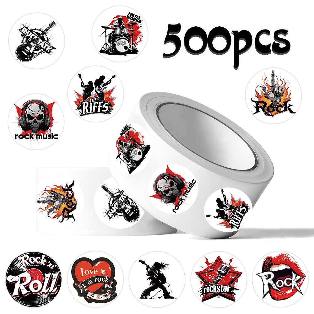 2000贴摇滚音乐卷卷贴纸朋克小众个性潮流创意装饰吉他耳机封口贴