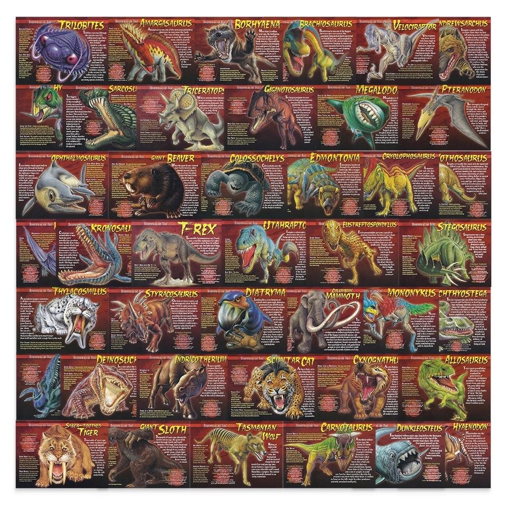 史前灭绝动物贴纸儿童科普知识男孩装饰玩具手账笔记本水杯贴画,文具电教/文化用品/商务用品,贴纸/立体贴纸,淘宝优惠券,粉丝福利购,淘宝优惠卷