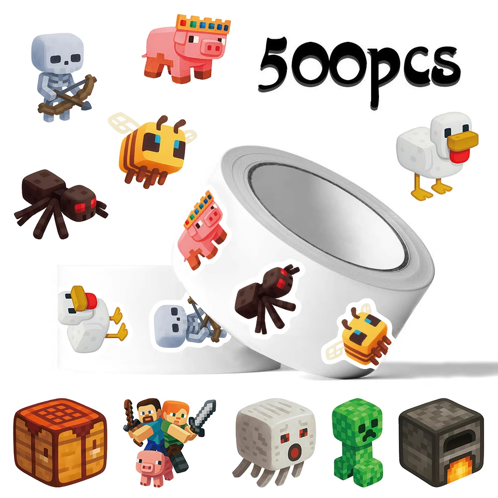 MC我的世界Q版卷卷贴封口贴画