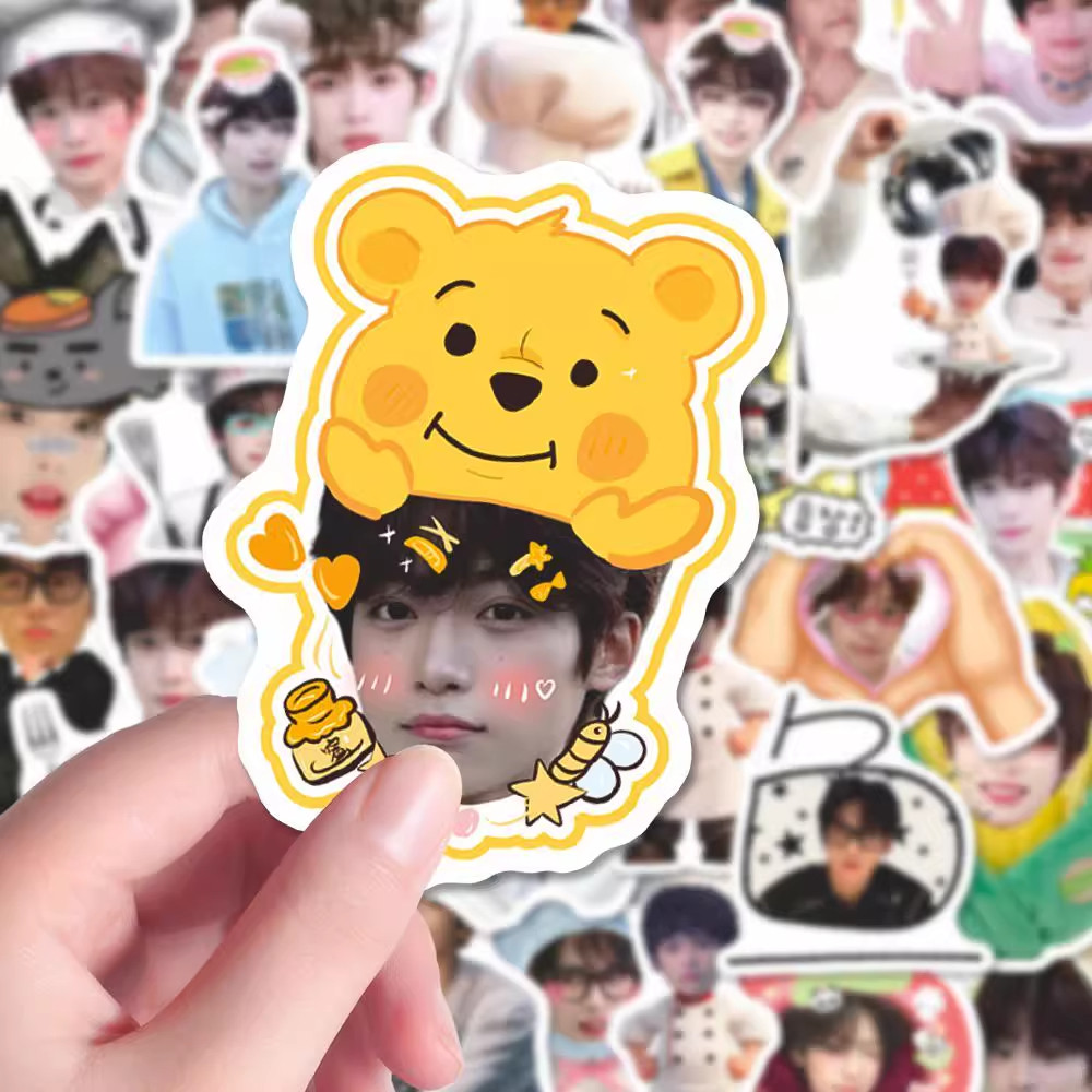 103张逆爱梓渝田栩宁池骋吴所畏卡通食物大头贴纸趣味装饰手账diy