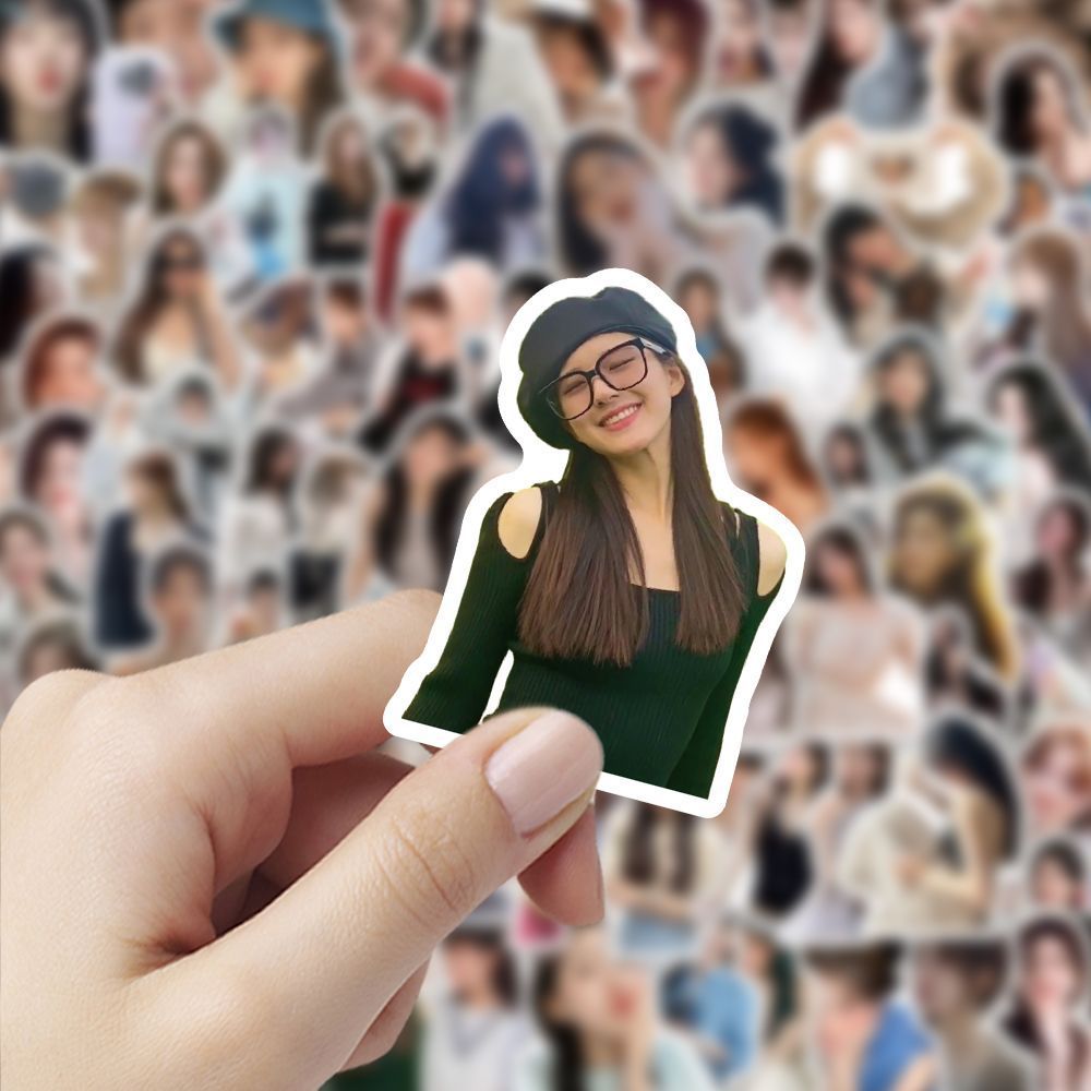 300张赵露思礼盒装贴纸ins风高颜值爆款明星周边手机手账装饰贴画