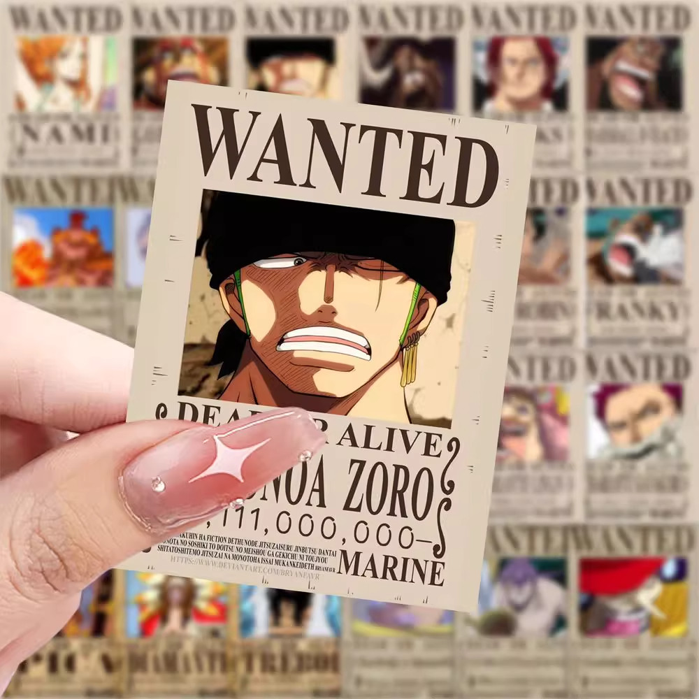128张海贼王悬赏令贴纸卡通动漫装饰手机壳平板电脑桌面防水贴画