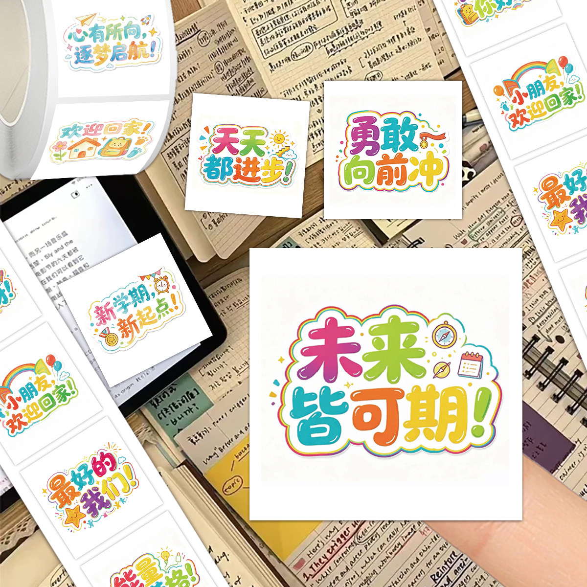 开学季教室鼓励卷卷贴纸