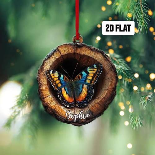 跨境新款动物圣诞装饰品圣诞树挂件2D平面打印亚克力小挂件