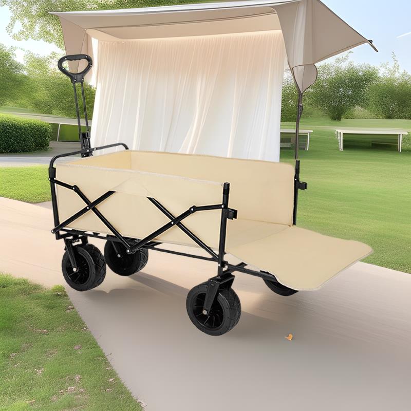 户外露营车野营地车便携式野餐拉杆小拖车露营摆摊折叠小推车跨境