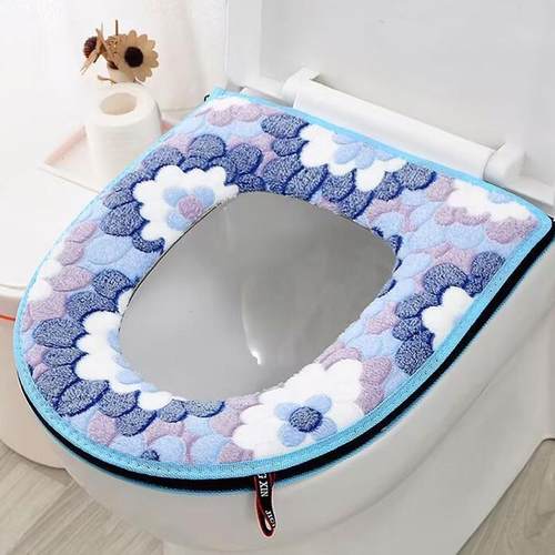 家用马桶垫拉链款秋冬季马桶套坐垫加厚马桶圈家用毛绒四季