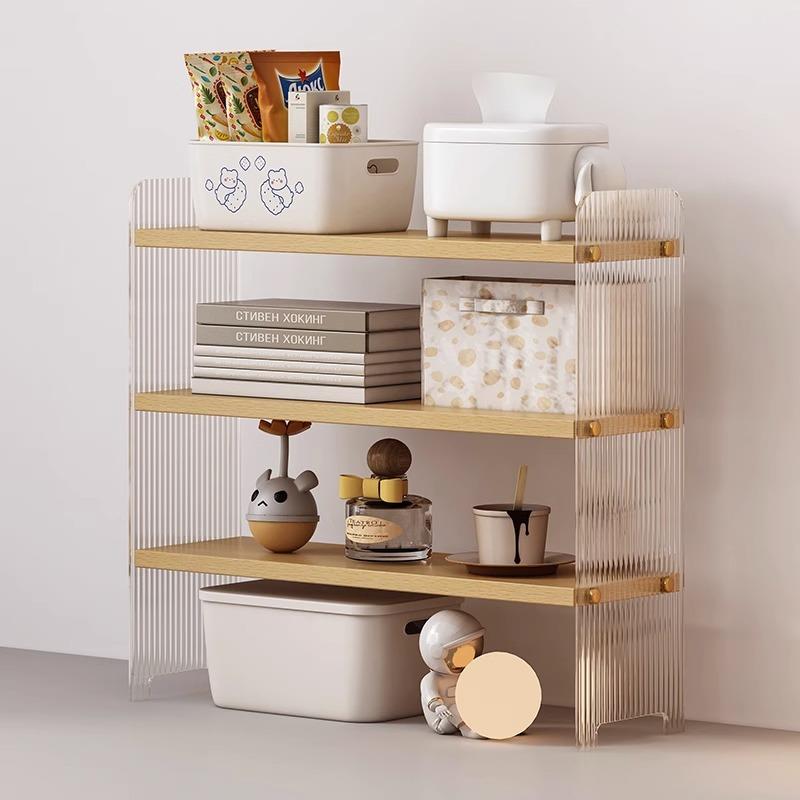 桌面置物架桌上亚克力收纳架书架轻奢高级感梳妆台化妆品收纳盒子