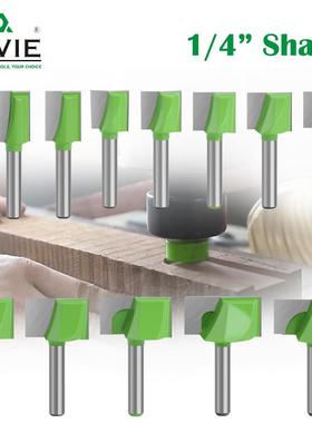 1/4柄清底刀鲜绿色台面铣底刀修边机使用刀头厂家直销木工铣刀