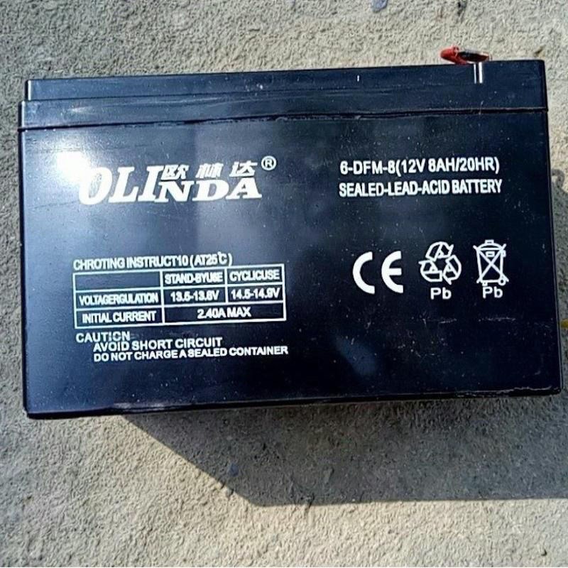 欧林达蓄电池 6-DFM-8 12V8AH/20HR 玩具车 喷雾器 音响 门禁电瓶