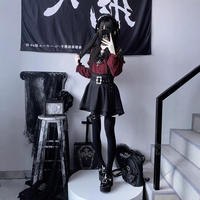 Japanese single lace style lizlisa style lace-up mass-produced Japanese sweet bow lace shirt waist-cinching dress thumbnail 3