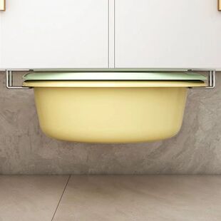 浴室柜下脸盆架卫生间洗漱台底部脸盆悬空收纳置物架悬空壁挂式