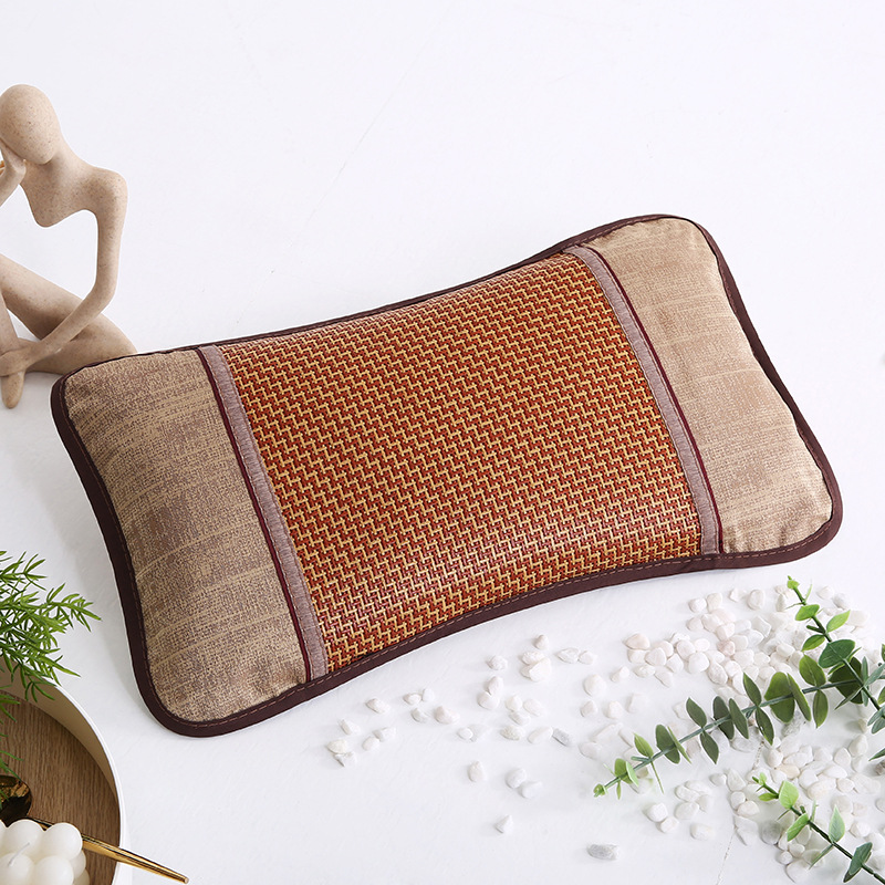 新款竹枕头藤枕学生儿童枕头夏季双面凉枕成人保健枕午睡枕冰丝枕