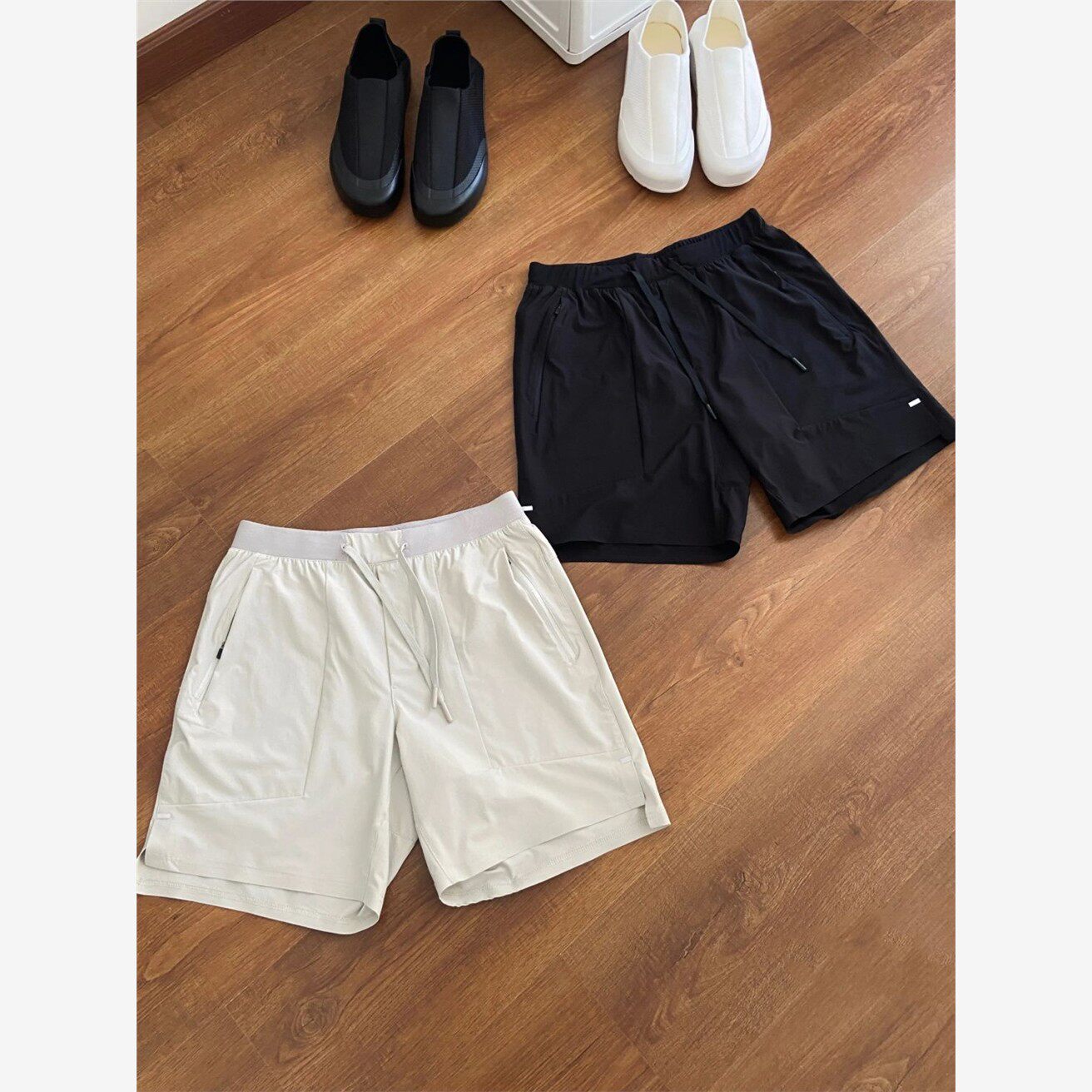 美式7寸速干LU感短裤男女款夏季薄款裤子跑步健身休闲压胶四分裤