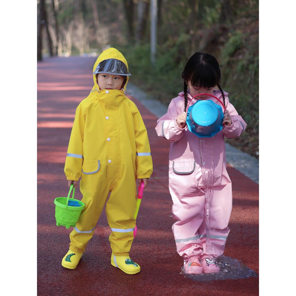 儿童连体雨衣男童全身防水女童婴儿幼儿小学生防雨衣及雨裤套装